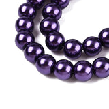 Purple Glass Pearl Beads 6mm (pack of 50)