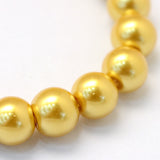 Gold Glass Pearl Beads 6mm (pack of 50)