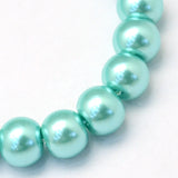 Pale Turquoise Glass Pearl Beads 6mm (pack of 50)