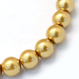 Gold 8mm Glass Pearl Beads 8mm (pack of 25)