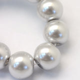 Light Silver 8mm Glass Pearl Beads 8mm (pack of 25)