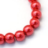 Red 8mm Glass Pearl Beads 8mm (pack of 25)