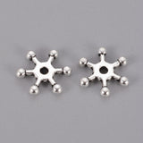 Silver Snowflake Bead Spacers | UK Bead Shop