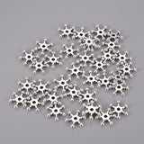 Silver Snowflake Bead Spacers | UK Bead Shop