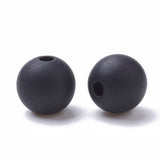 Black Opaque Acrylic Beads. Frosted. Black. 8mm