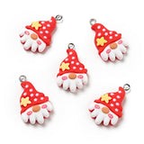 Christmas Gonk Resin Pendants with Silver Loop
