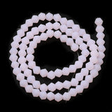 Imitation Jade Frosted Pink Bicone Beads 4mm