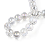 Electroplate Transparent Glass Beads Strands, AB Color Plated, 8mm