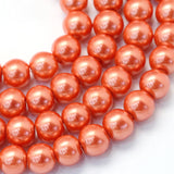 3mm Warm Orange Glass Pearl Beads Dark 