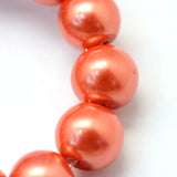 3mm Warm Orange Glass Pearl Beads Dark 