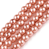 3mm Dark Salmon Glass Pearl Beads Dark 