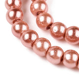3mm Dark Salmon Glass Pearl Beads Dark 