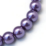 3mm Purple Glass Pearl Beads