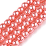 3mm Salmon Glass Pearl Beads