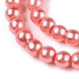 3mm Salmon Glass Pearl Beads