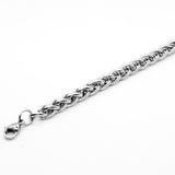 Stainless Steel Bracelet 21cm(8.3") long, Chain Size: 5mm