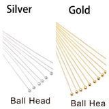 Gold or Silver Ball Head Pins