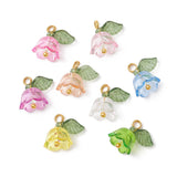 Pair of Acrylic Flower and Leaf Pendants