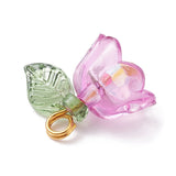 Pair of Acrylic Flower and Leaf Pendants