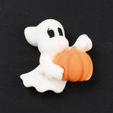 Halloween White Ghost  and Pumpkin Flatback Cabochons