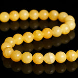 Natural Jade 6mm Yellow Beads - Packs of 10 Beads