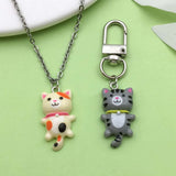 Pair of Cute Cat Resin Pendant Charms | Kawaii Cat Charms | Mixed Colours | Jewellery Making Supplies