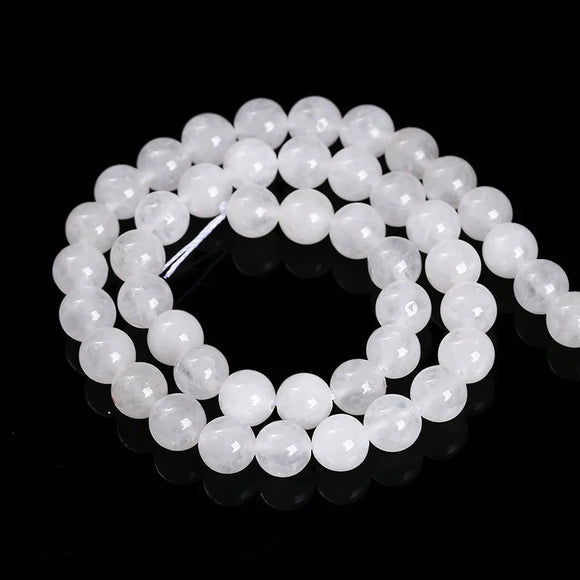 Natural Jade 6mm White Beads - Packs of 10 Beads