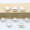 Cream Acrylic Pearl Heart Beads 8mm