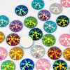 10 x Colour Resin Snowflake Cabochon