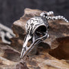 Stainless Steel Crow Skull Pendant Necklace – Gothic Raven Skull Jewellery with 60cm Chain