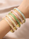 Gold Cloisonné Enamel Hinged Bangles uk jewellery