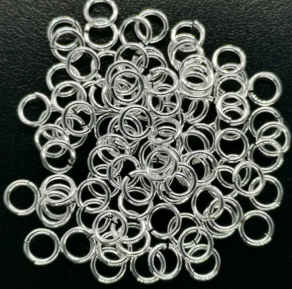 Silver Plated Jump Rings, 6mm