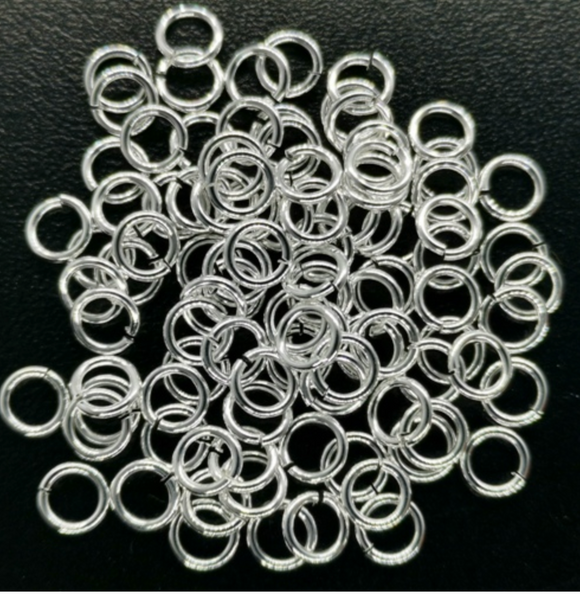 Sterling Silver Plated Jump Rings, 5mm