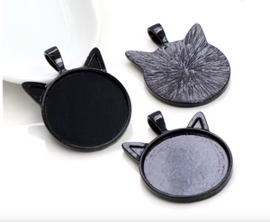 Black Cat 25mm Cabochon Setting