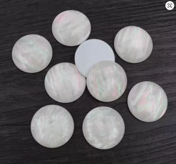 12mm White Pearlised Cabochon Flatback