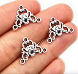 Pair of Silver Jewellery Connectors Size 20mm x 15mm