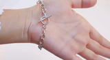 Silver Toggle Clasp Bracelet 20cm or 7.5 inches