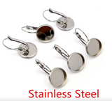 stainless steel cabochon french lever earrings