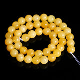 Natural Jade 6mm Yellow Beads - Packs of 10 Beads
