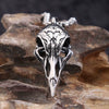 Stainless Steel Crow Skull Pendant Necklace – Gothic Raven Skull Jewellery with 60cm Chain