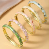 Gold Cloisonné Enamel Hinged Bangles uk jewellery