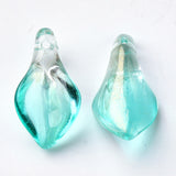 Transparent Two Tone Turquoise Glass Pendants