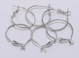 40mm or 50mm White Gold or Silver Plated Hoop Earrings