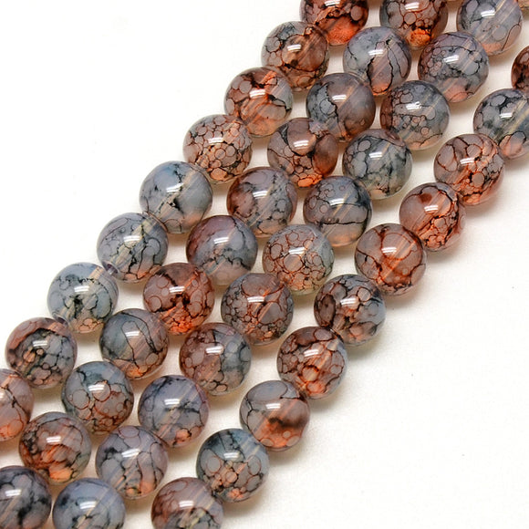Brown/Grey Mixed 8mm Glass Beads