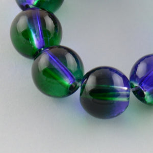 Blue and Green 8mm Glass Beads