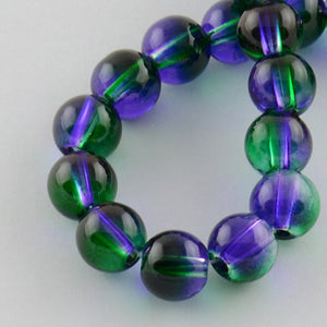 Blue and Green 8mm Glass Beads