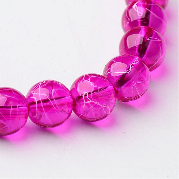 Pink Drawbench 8mm Glass Beads