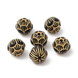 Black and Gold Acrylic Beads - Pack of 10