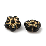 Black and Gold Acrylic Flower Beads - Pack of 20