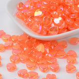 Orange Heart Beads Pack of 50 Size 8mm